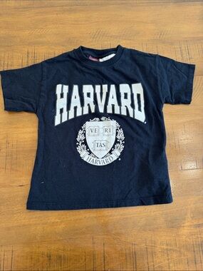 Zara Black Kids Harvard Logo T‑Shirt